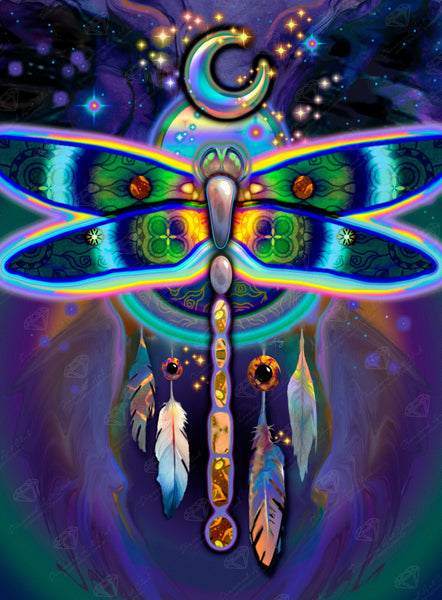 Dragonfly Rainbow Dream Catcher – Diamond Painting