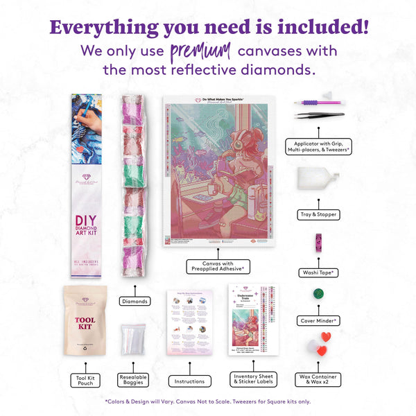 Beautiful Pink Fairy Premium DIY Diamond Painting Kit Full