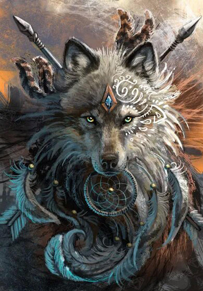 Wolf Dream Catcher Art 5D Diamond Painting 