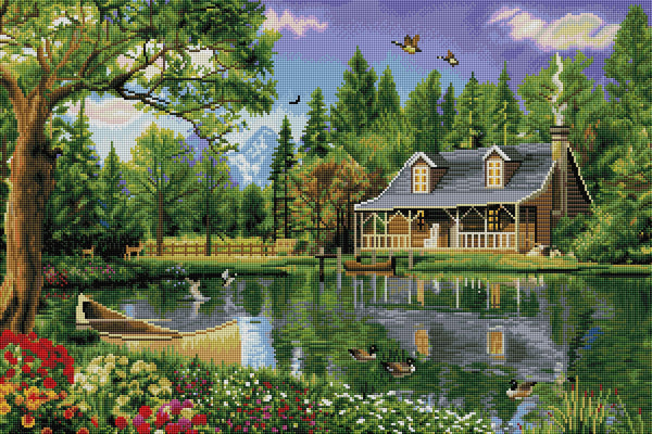 New Diamond Art Kit crystal lake deals cabin