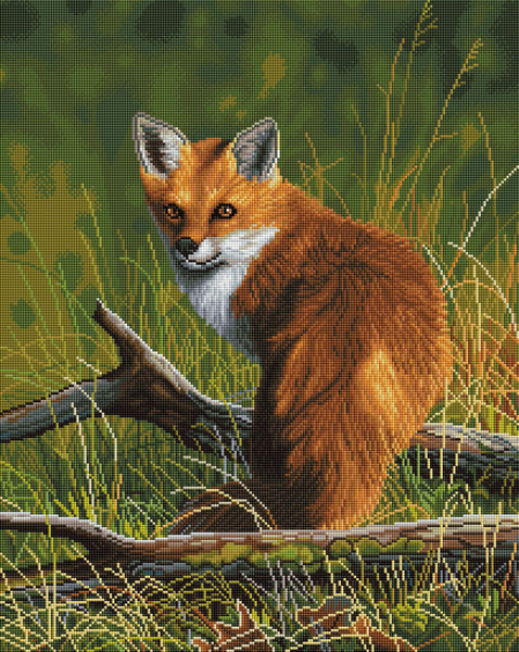 Happy Fox - Animals 5D Diamond Painting - DiamondByNumbers - Diamond  Painting art