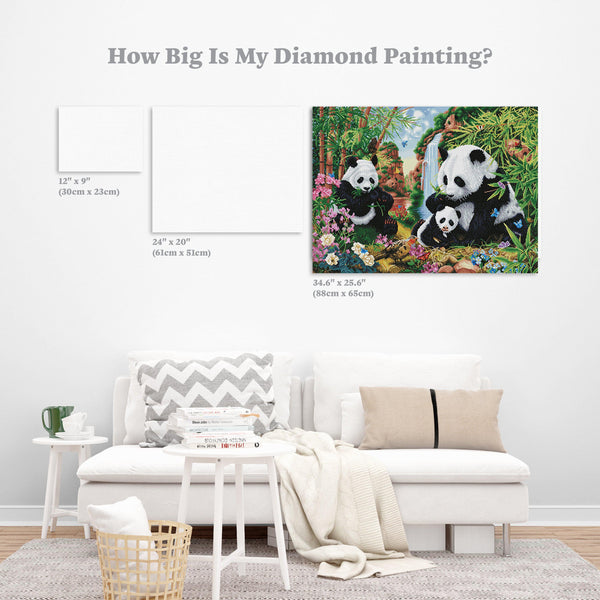 Crystal Art Panda Valley, 40x50cm Diamond Painting Kit