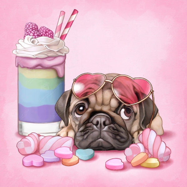 Pug and Doughnuts From Artibalta - Diamond Painting - Kits - Casa