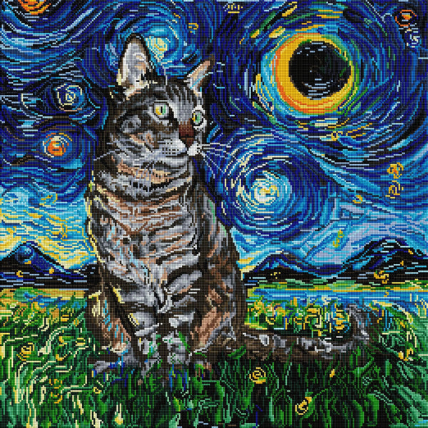 Starry Night Cat Diamond Painting – All Diamond Painting