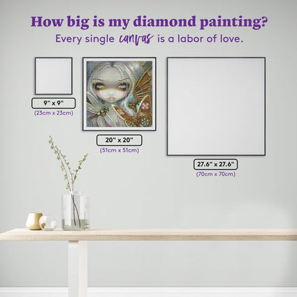 Diamond Painting 208 Faces of Faery 20" x 20″ (51cm x 51cm) / Round with 40 Colors including 3 ABs / 32,761