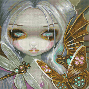 Diamond Painting 208 Faces of Faery 20" x 20″ (51cm x 51cm) / Round with 40 Colors including 3 ABs / 32,761