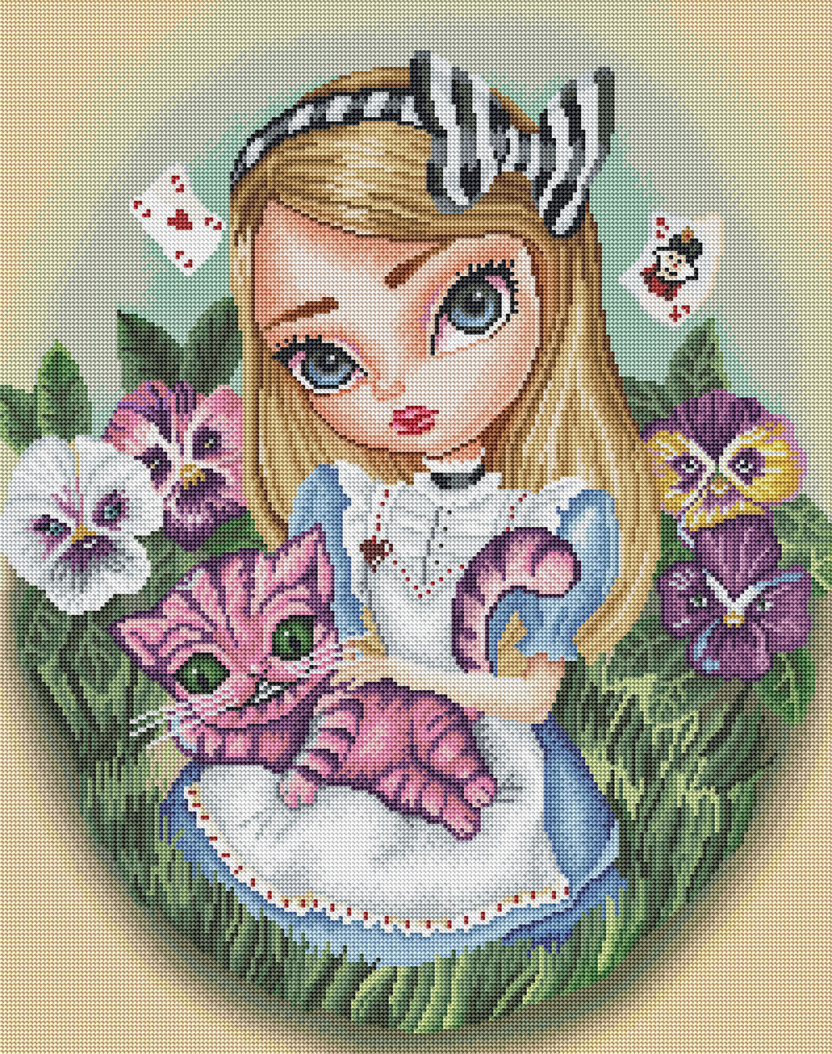 Alice in Wonderland in The Pansy Garden