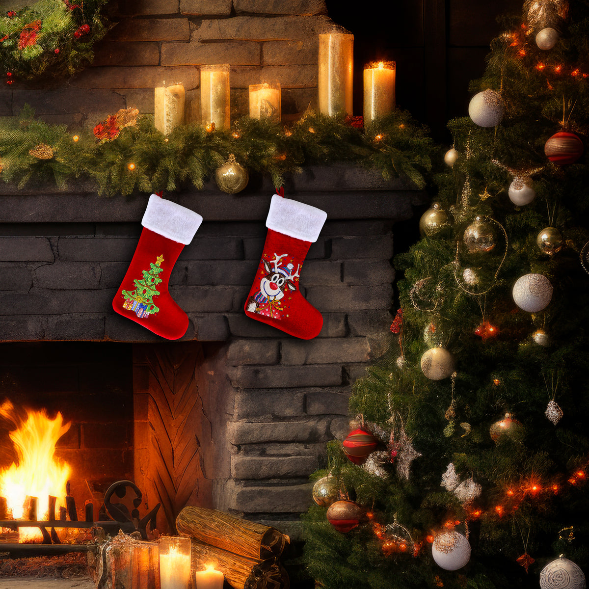 Christmas Stocking - Festive Tree