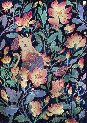 Cat and Magnolia