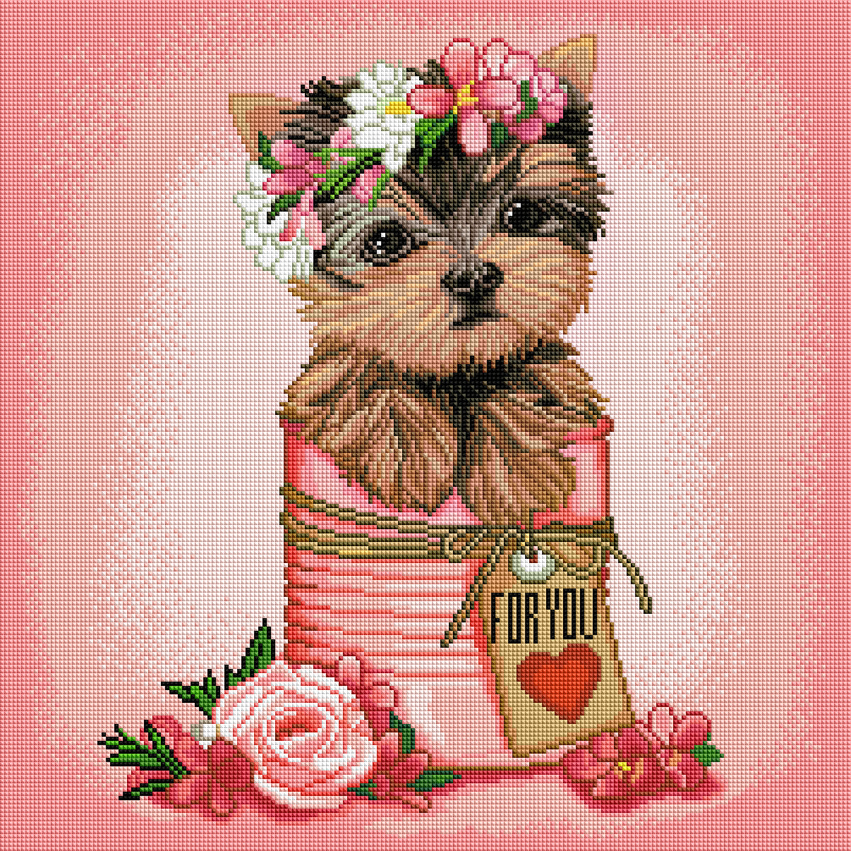 Floral Yorkie Puppy