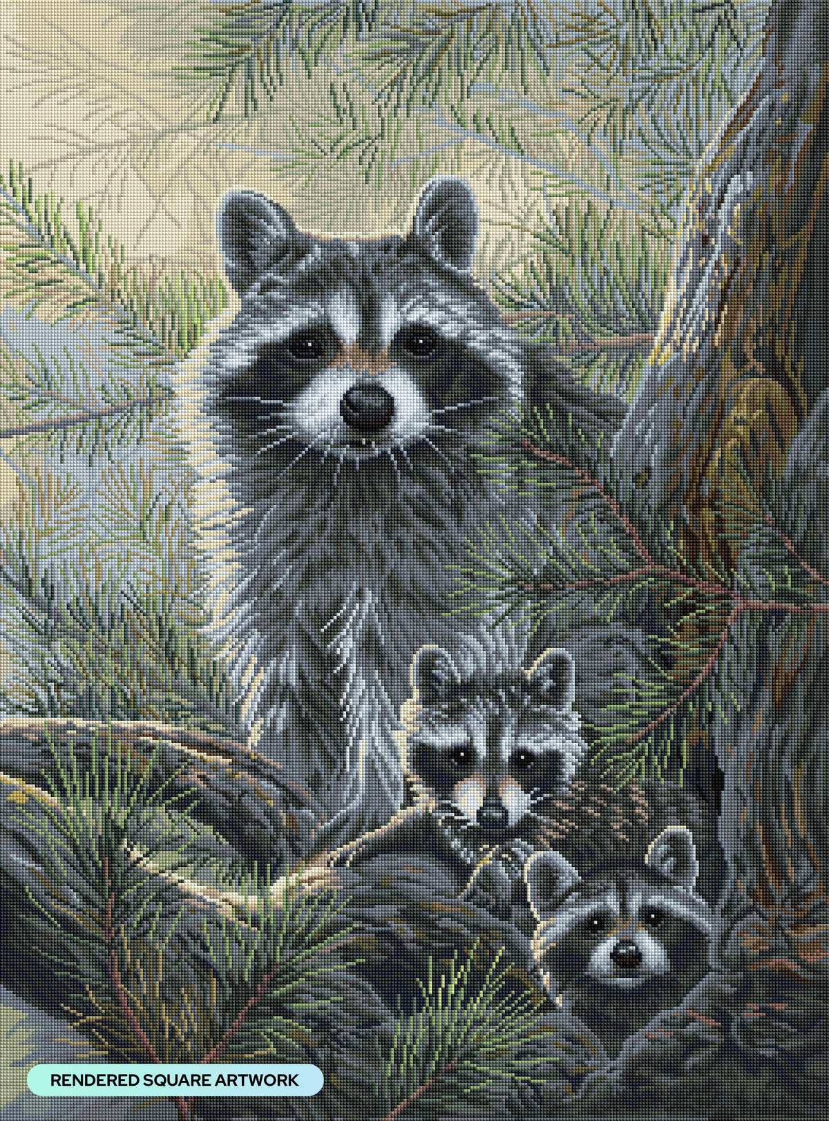 Raccoon Family Portrait