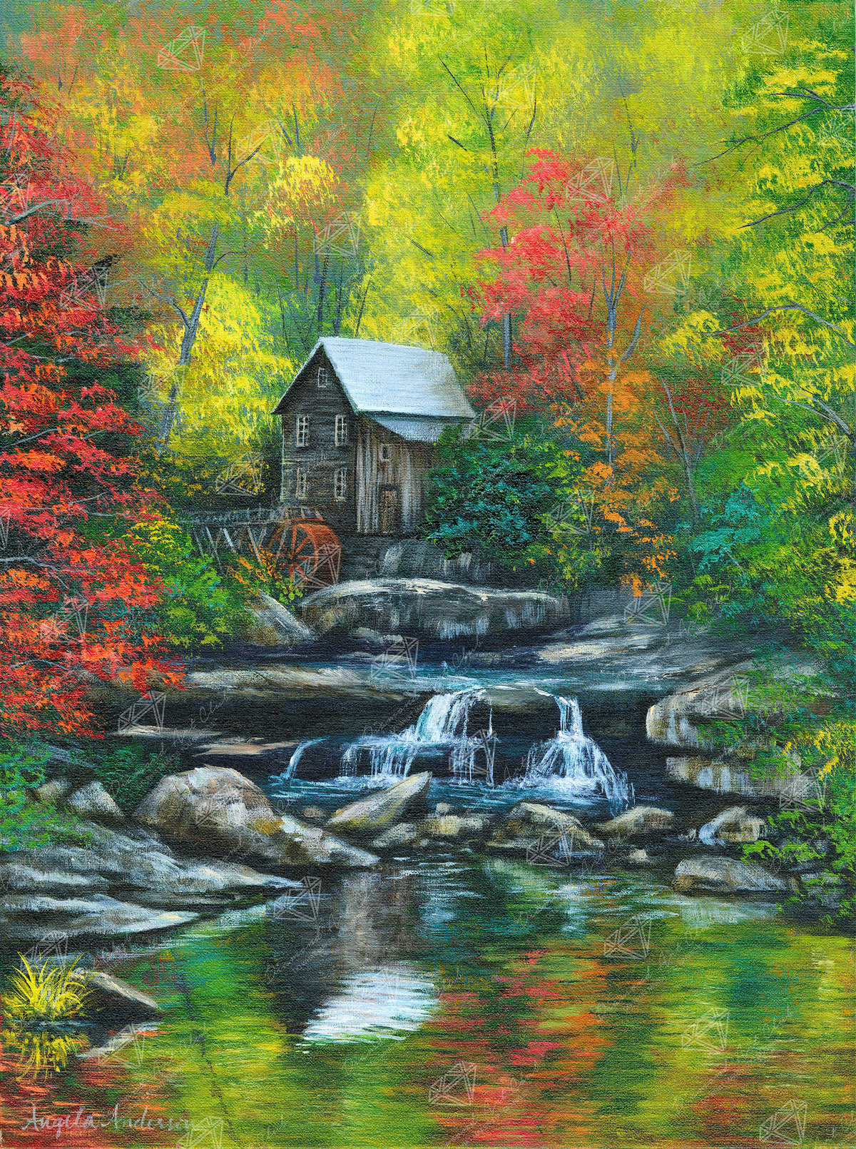 Rustic Autumn Mill Waterfall