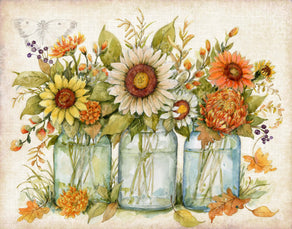 Sunflowers in Mason Jars