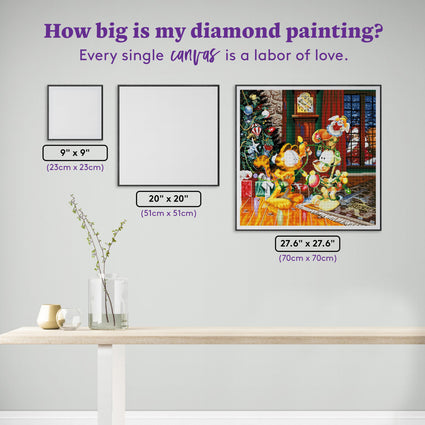 Diamond Painting A Garfield™ Christmas 27.6" x 27.6″ (70cm x 70cm) / Square with 59 Colors including 4 ABs / 76,729