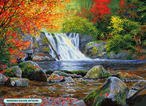 Diamond Painting Abrams Falls 37.8" x 27.6" (96cm x 70cm) / Square with 64 Colors including 3 ABs, 2 Fairy Dust Diamonds and 1 Iridescent Diamonds / 108,185