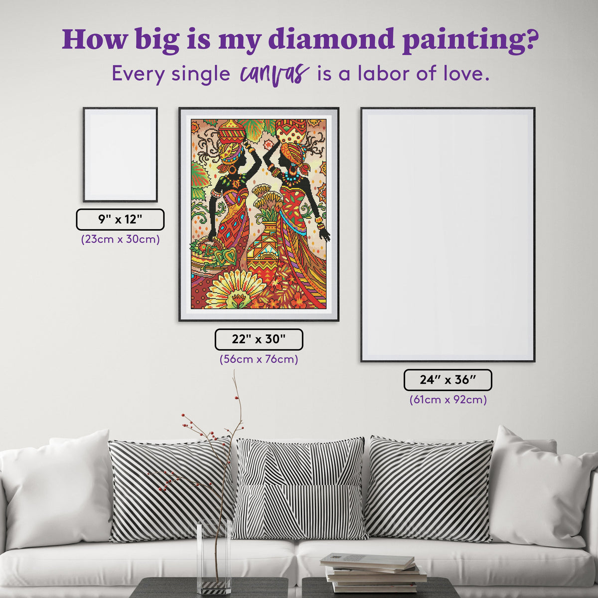 Diamond Painting African Glamour 22" x 30″ (56cm x 76cm) / Round with 33 Colors including 2 ABs / 53,460