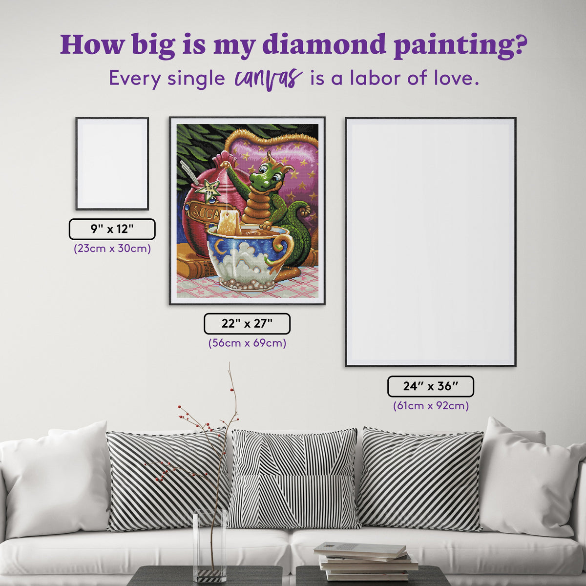 Diamond Painting Afternoon Tea 22" x 27″ (56cm x 69cm) / Round with 50 Colors including 3 ABs / 48,554