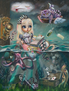 Diamond Painting Alice in the Sea of Tears 22" x 29″ (56cm x 74cm) / Round with 60 Colors including 2 ABs / 42,534