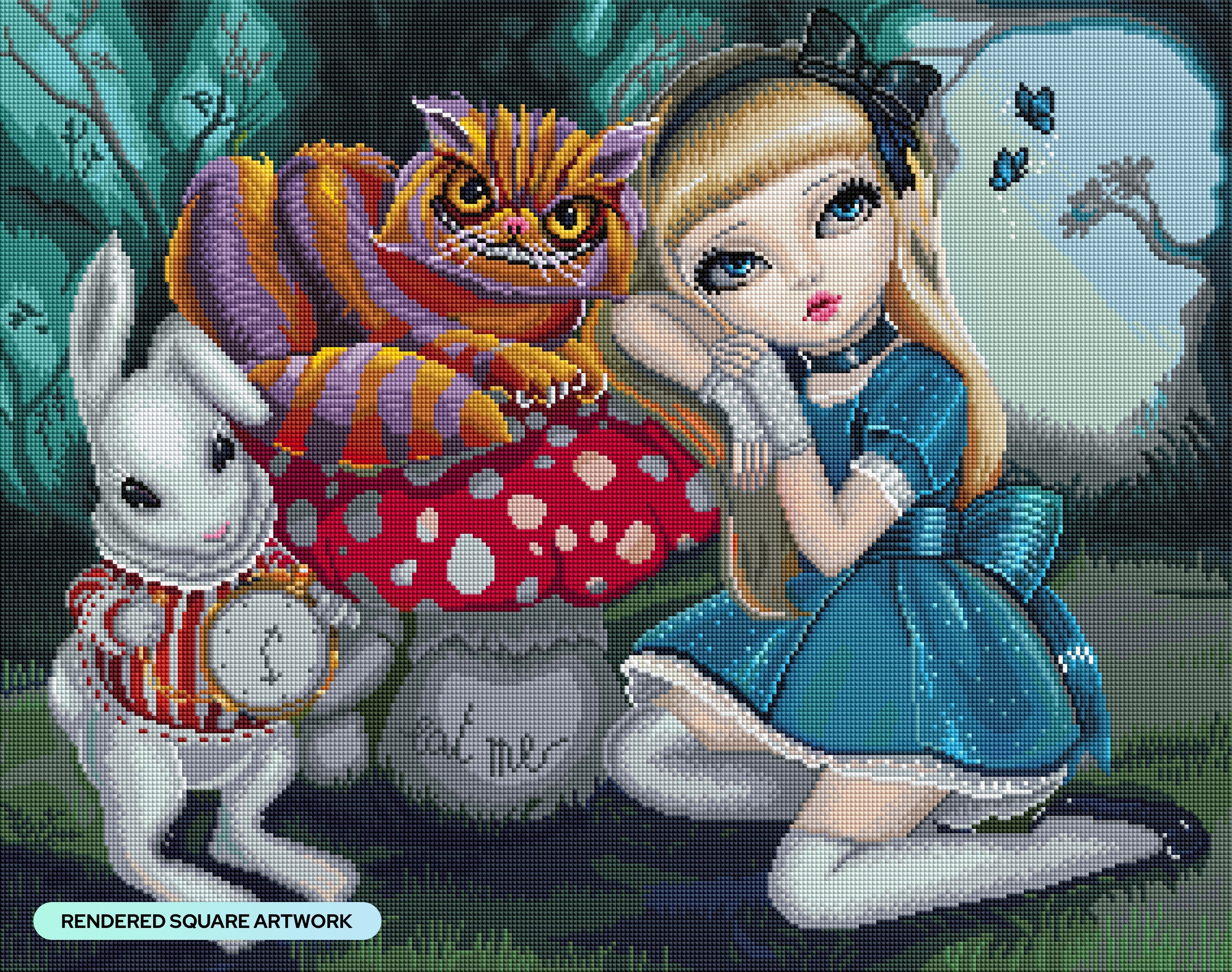 5D Diamond Painting Alice in Wonderland Flowers Kit