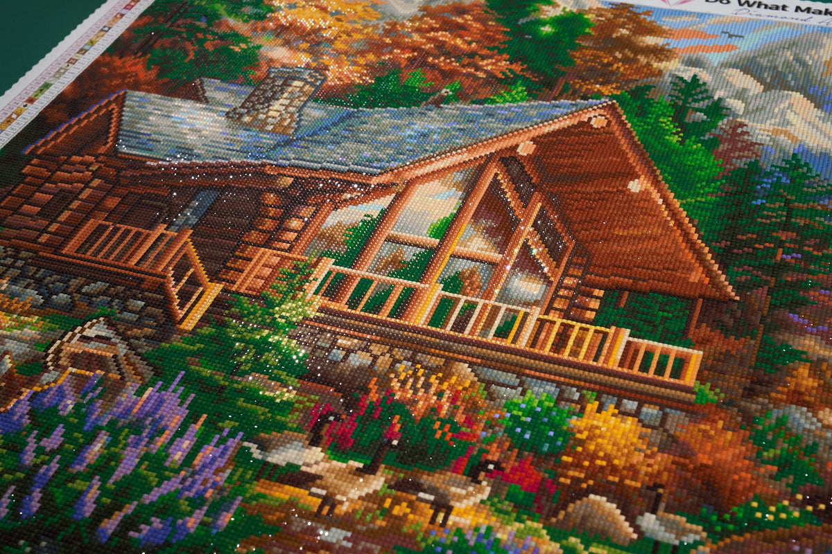 Diamond Painting Alpine Serenity 36.6" x 27.6" (93cm x 70cm) / Square with 75 Colors including 3 ABs and 2 Fairy Dust Diamonds / 104,813