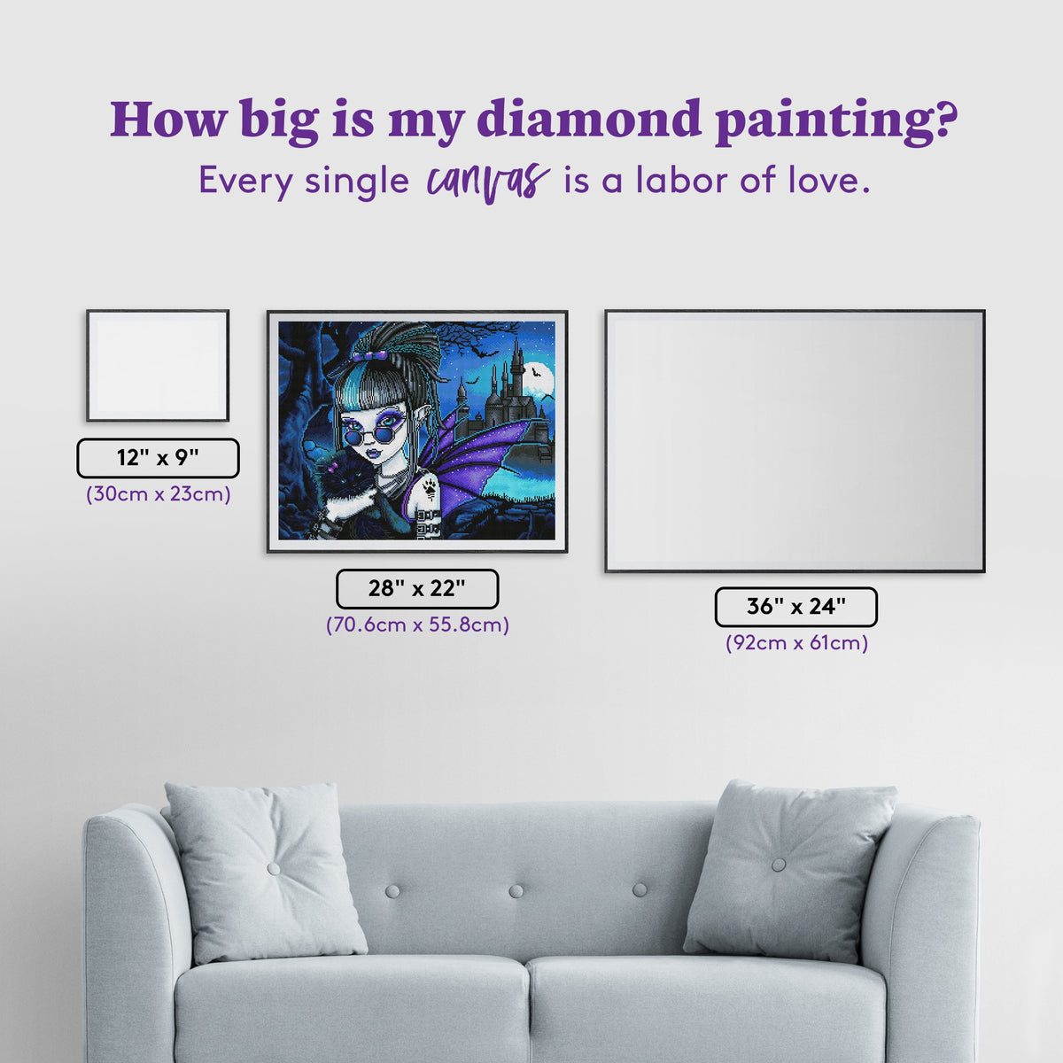 Diamond Painting Amelia & Twixt 28" x 22" (70.6cm x 55.8cm) / Round with 42 Colors including 2 ABs, 1 Glow-in-the-dark diamond, and 2 Fairy dust diamonds / 50,148