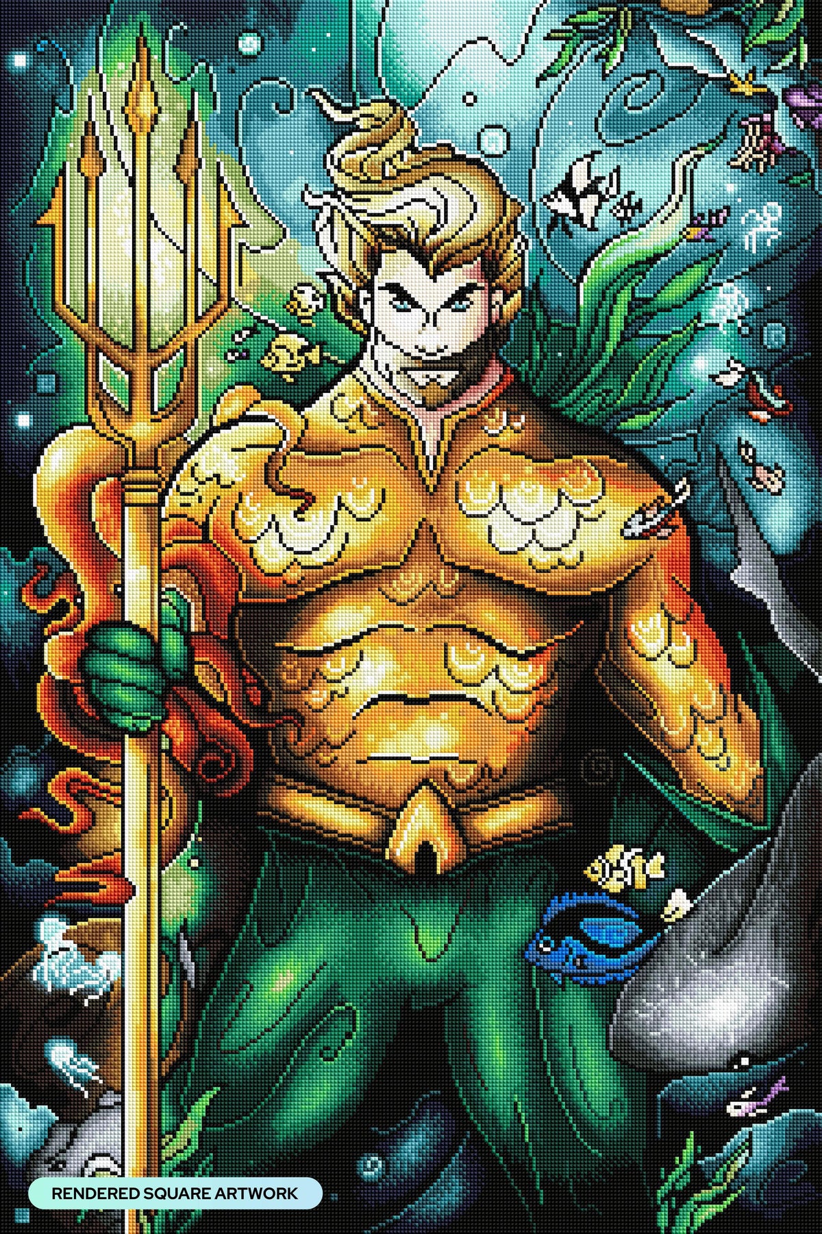 Diamond Painting Aquaman™ 22" x 33" (55.8cm x 83.7cm) / Square with 72 Colors including 3 ABs / 75,264