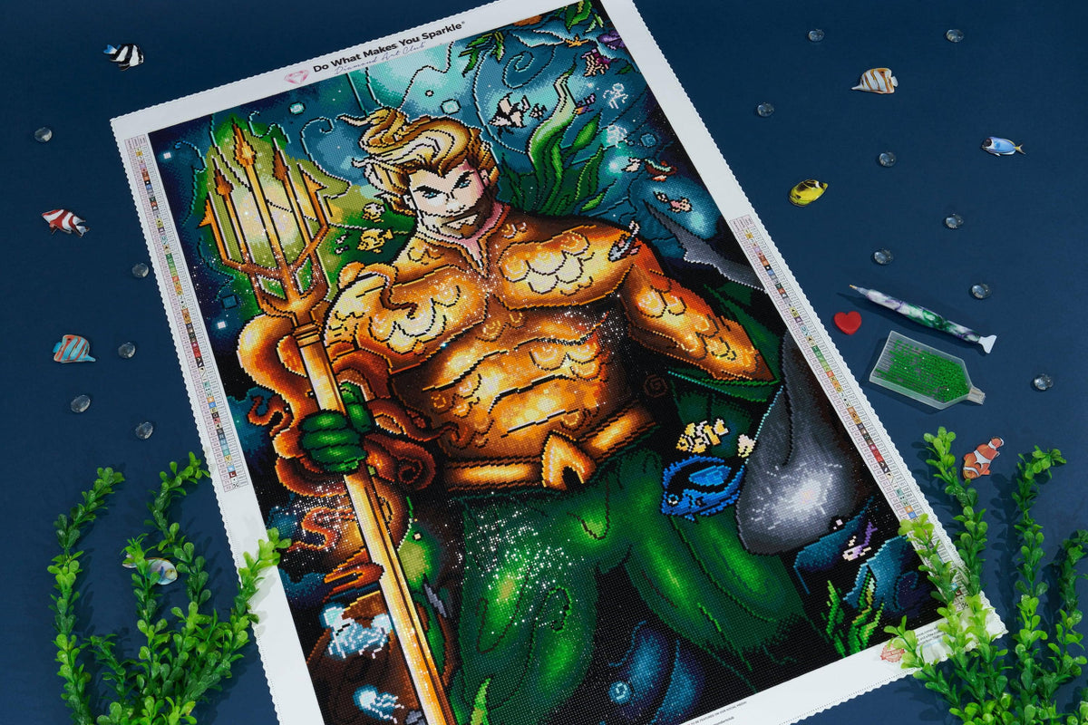 Diamond Painting Aquaman™ 22" x 33" (55.8cm x 83.7cm) / Square with 72 Colors including 3 ABs / 75,264