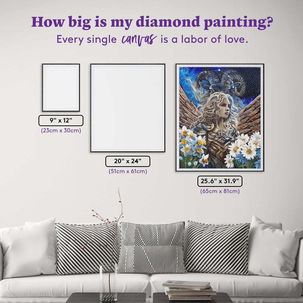 Diamond Painting Aries 25.6" x 31.9" (65cm x 81cm) / Square with 77 Colors including 2 ABs and 3 Fairy Dust Diamonds / 84,825