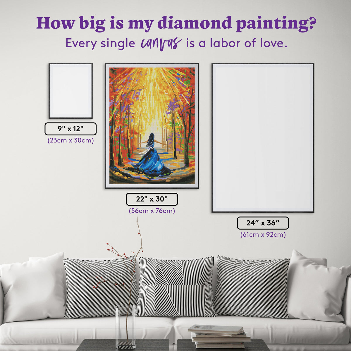 Diamond Painting Autumn Walk 22" x 30″ (56cm x 76cm) / Round with 48 Colors including 2 ABs / 54,126