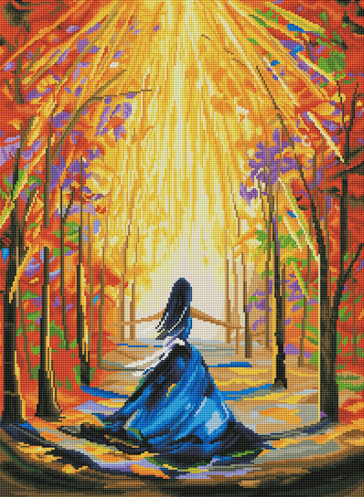 Diamond Painting Autumn Walk 22" x 30″ (56cm x 76cm) / Round with 48 Colors including 2 ABs / 54,126