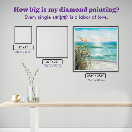 Diamond Painting Barefoot Beach 27.6" x 27.6" (70cm x 70cm) / Square with 74 Colors including 4 ABs and 2 Fairy Dust Diamonds / 78,961