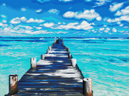 Diamond Painting Beach Beautiful Bridge 24.8″  x 18.5"(63cm x 47cm) / Square With 38 Colors Including 2 ABs / 45,880