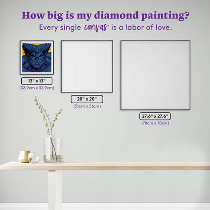 Diamond Painting Beast 13" x 13" (32.9cm x 32.9cm) / Square with 7 Colors including 1 Fairy Dust Diamond / 17,424