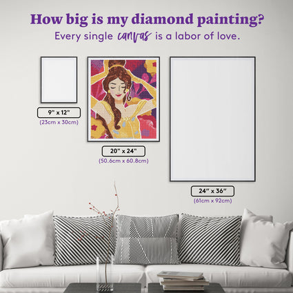 Diamond Painting Beautiful Belle 20" x 24" (50.6cm x 60.8cm) / Round with 35 Colors including 5 Fairy Dust Diamonds / 40,664