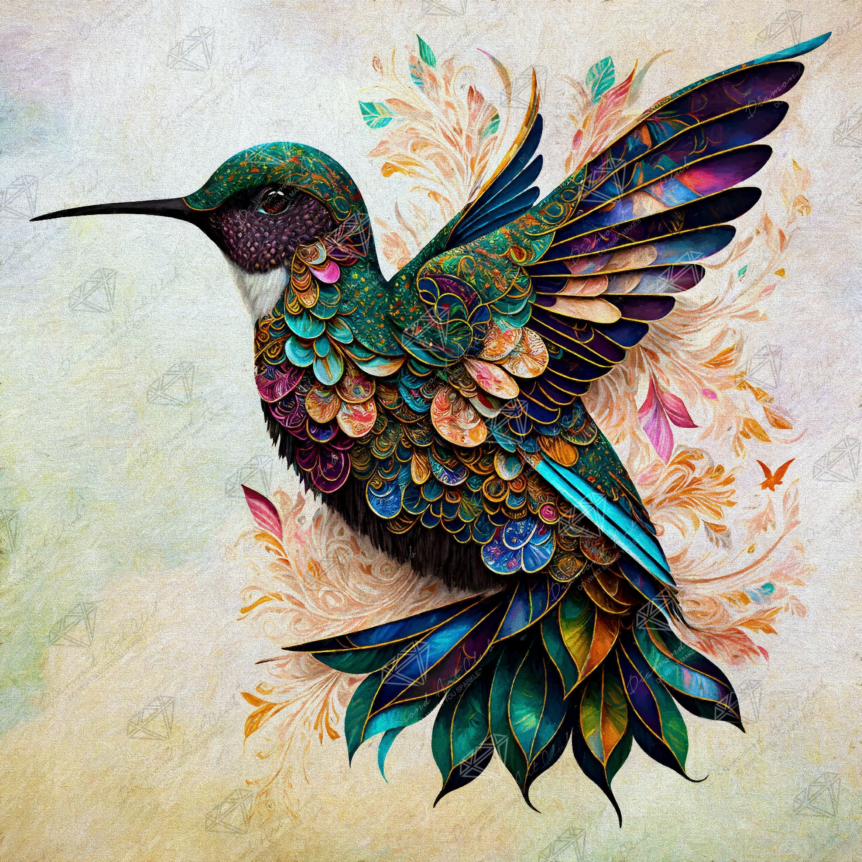 Diamond art club top sweet hummingbird