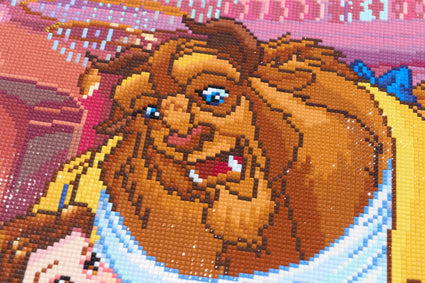 Diamond Painting Beauty and the Beast 27.6" x 29.3" (70cm x 74.9cm) / Square with 86 Colors including 2 ABs and 1 Electro Diamond and 1 Iridescent Diamond and 2 Fairy Dust Diamonds / 84,581