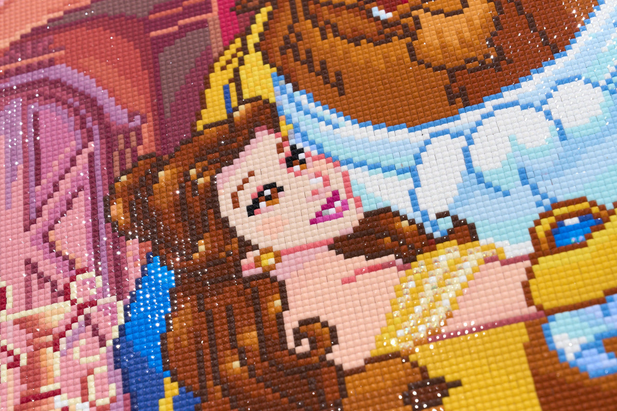 Diamond Painting Beauty and the Beast 27.6" x 29.3" (70cm x 74.9cm) / Square with 86 Colors including 2 ABs and 1 Electro Diamond and 1 Iridescent Diamond and 2 Fairy Dust Diamonds / 84,581