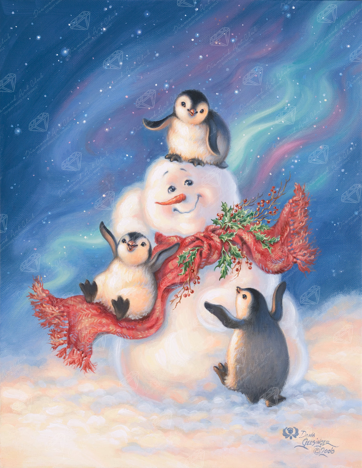 Diamond Painting Blizzard Buddies 25.6" x 33.1" (65cm x 83.9cm) / Square with 61 Colors including 1 AB and 3 Fairy Dust Diamonds / 87,957