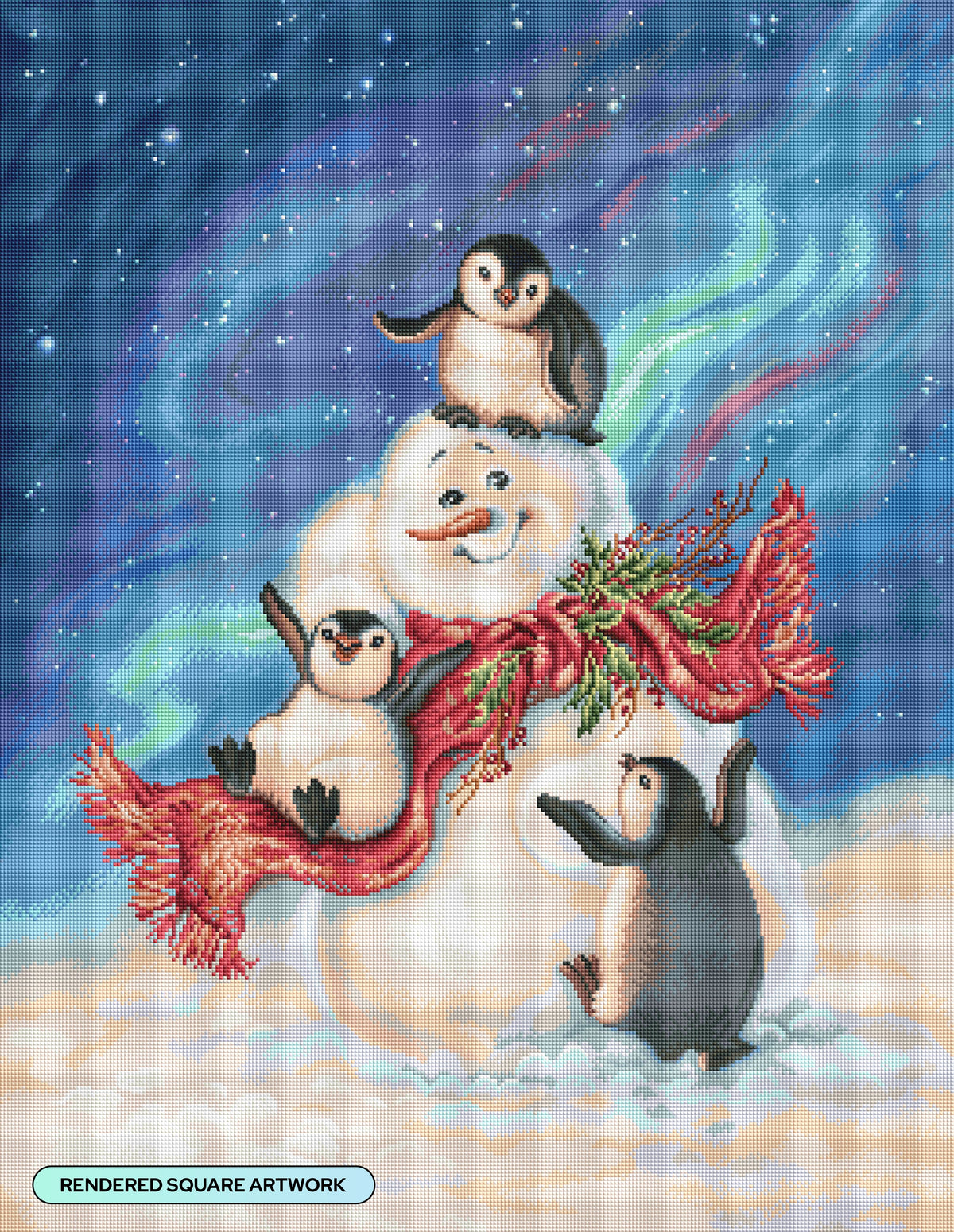 Diamond Painting Blizzard Buddies 25.6" x 33.1" (65cm x 83.9cm) / Square with 61 Colors including 1 AB and 3 Fairy Dust Diamonds / 87,957