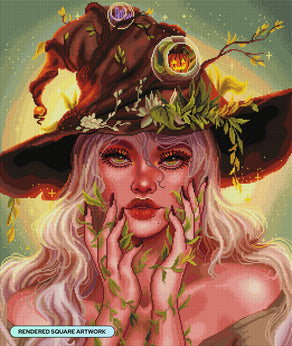 Diamond Painting Botanic Witch 25.6" x 30.3" (65cm x 77cm) / Square with 75 Colors including 2 ABs and 4 Fairy Dust Diamonds / 80,649