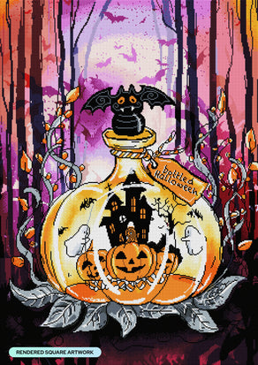 Diamond Painting Bottled Halloween 25.6" x 36.2" (65cm x 91.8cm) / Square with 56 Colors including 1 AB and 4 Fairy Dust Diamonds / 96,309