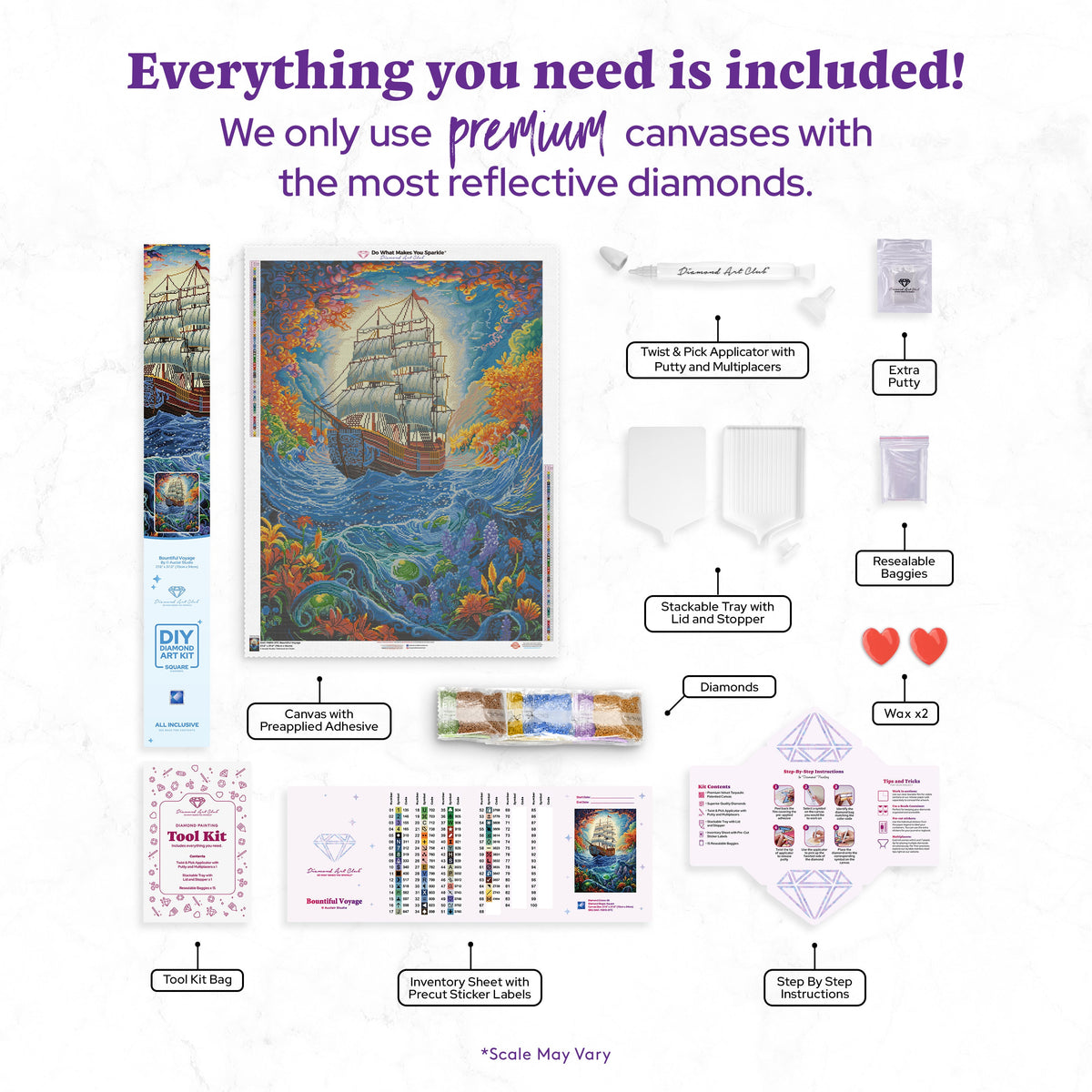 Diamond Painting Bountiful Voyage 27.6" x 37" (70cm x 94cm) / Square with 66 Colors including 2 ABs and 3 Fairy Dust Diamonds / 105,937