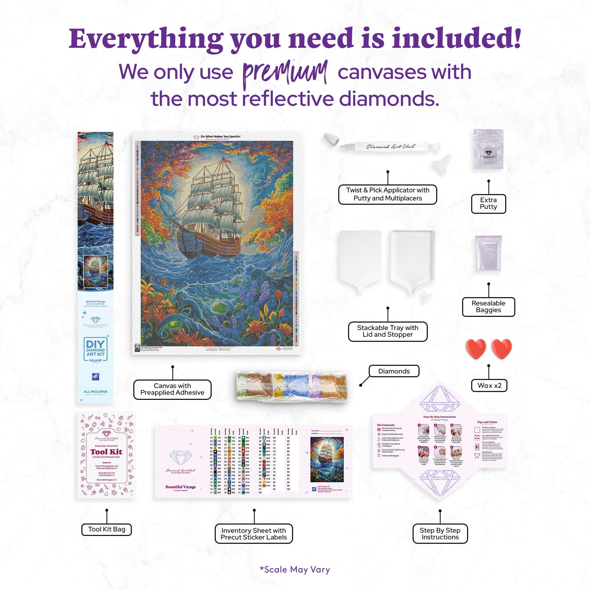 Diamond Painting Bountiful Voyage 27.6" x 37" (70cm x 94cm) / Square with 66 Colors including 2 ABs and 3 Fairy Dust Diamonds / 105,937