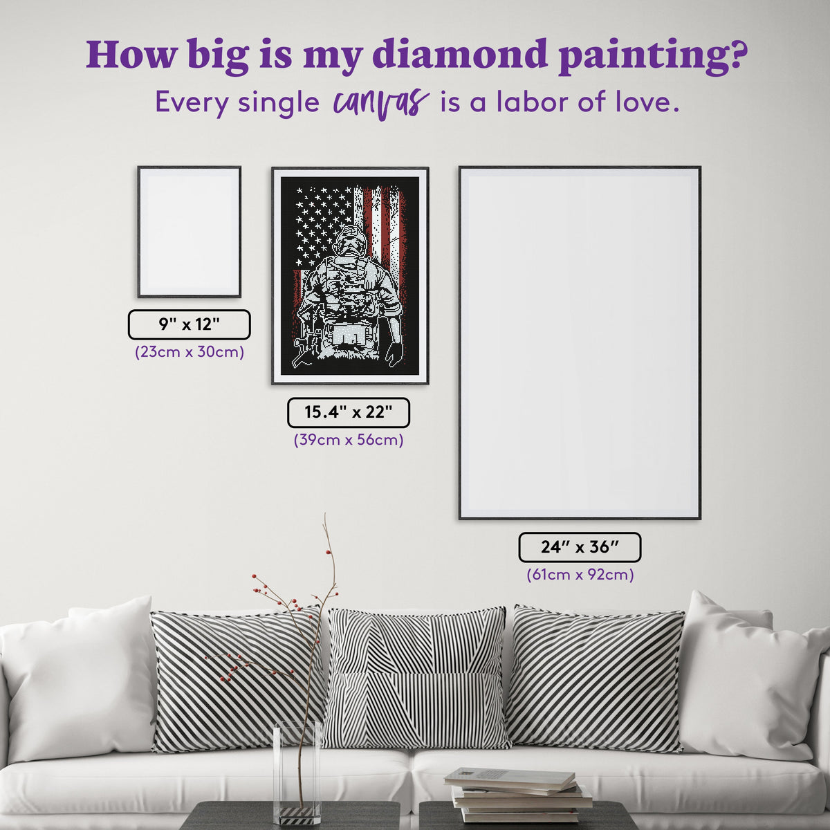 Diamond Painting Brave Soldier 15.4" x 22" (39cm x 56cm) / Round with 4 Colors including 1 AB / 27,324