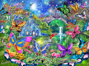 Diamond Painting Butterfly Fantasy 37" x 27.6" (93.8cm x 69.9cm) / Square with 66 Colors including 4 ABs and 4 Fairy Dust Diamonds / 105,937