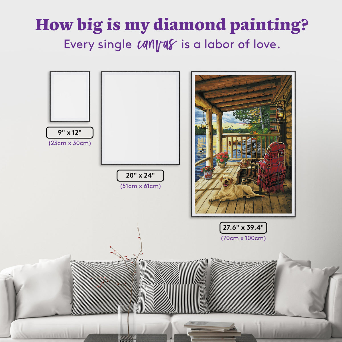 Diamond Painting Cabin Porch 27.6" x 39.4" (70cm x 100cm) / Square with 52 Colors including 6 ABs / 109,692