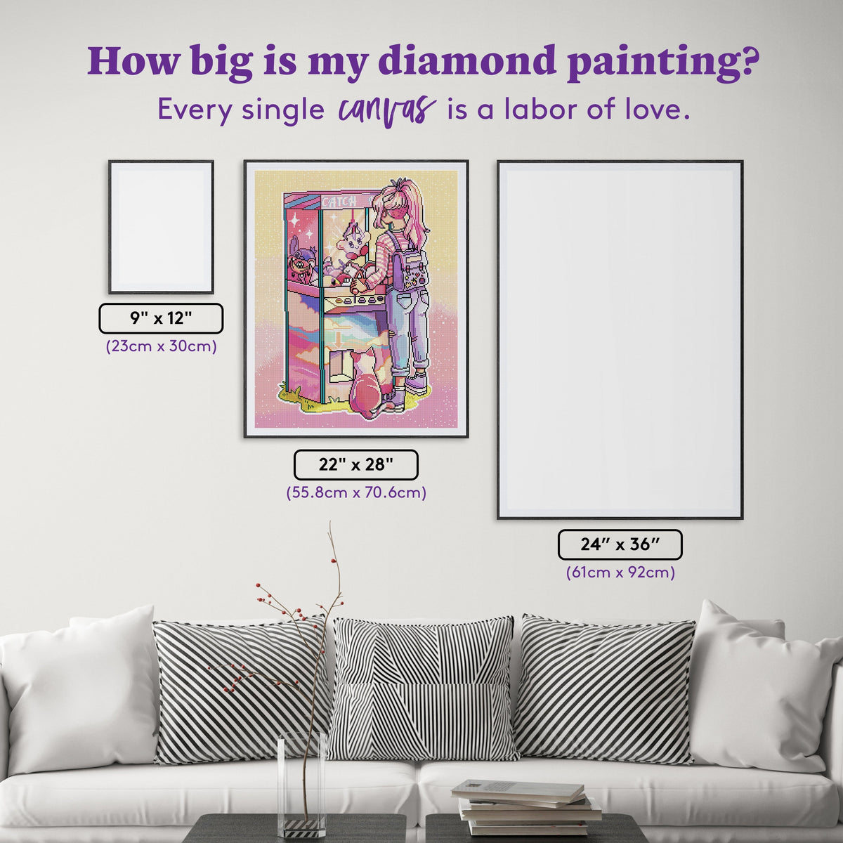 Diamond Painting Catch Me 22" x 28" (55.8cm x 70.6cm) / Round With 50 Colors Including 2 ABs and 4 Fairy Dust Diamonds / 50,148