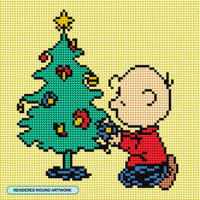 Diamond Painting Charlie Brown's Christmas Tree 9" x 9" (22.8cm x 22.8cm) / Round With 8 Colors including 2 ABs / 6,889