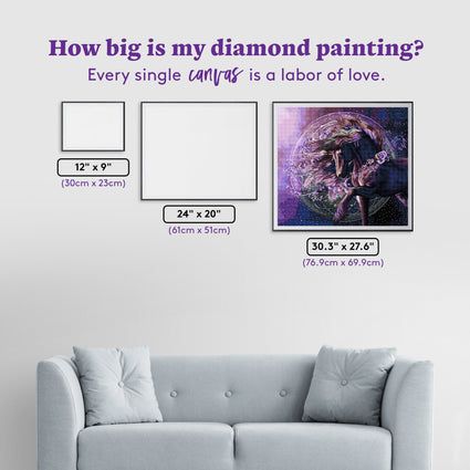 Diamond Painting Chimera Black Rose 30.3" x 27.6" (76.9cm x 69.9cm) / Square with 47 Colors including 3 ABs and 2 Fairy Dust Diamonds / 86,829