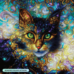 Diamond Painting Chloe the Maine Coon Glitter Cat 27.6" x 27.6" (69.9cm x 69.9cm) / Square with 74 Colors including 1 AB and 6 Fairy Dust Diamonds / 78,961